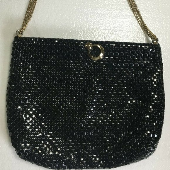 Vintage Whiting & Davis Black Mesh Handbag - Picture 1 of 6
